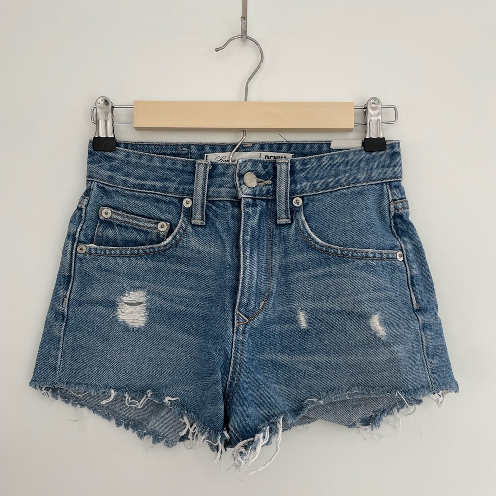 Lovers + Friends High Waist Denim Cut Off Shorts Size 23